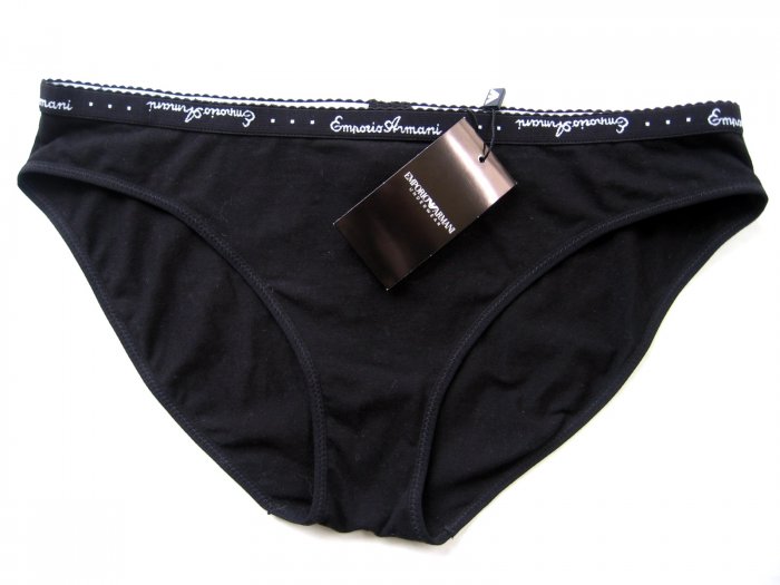 A568B EMPORIO ARMANI COTTON BIKINI 162094 W/ CERTIFICATE, BLACK SIZE EXTRA LARGE