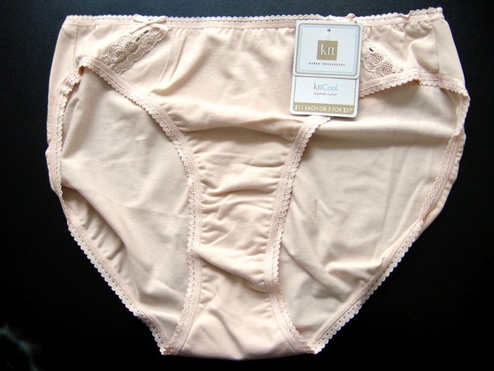 A01HC KAREN NEUBURGER knCool PIMA COTTON HI-CUT, NUDE SIZE MEDIUM
