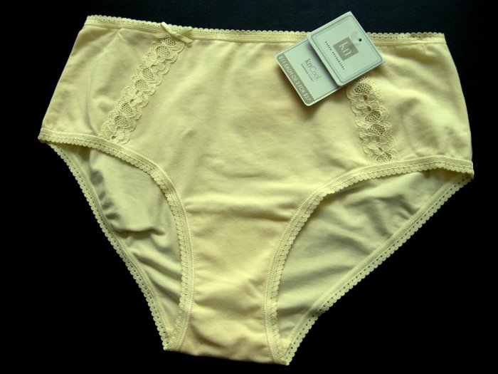 A001F KAREN NEUBURGER knCool PIMA COTTON FULL BRIEF YELLOW SIZE SMALL