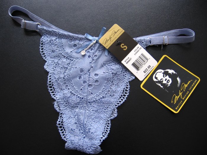 www.prominentresults.com : NWT A007T Marilyn Monroe Adjustable Waistband Embroidered Lace Mesh Thong MM6843T