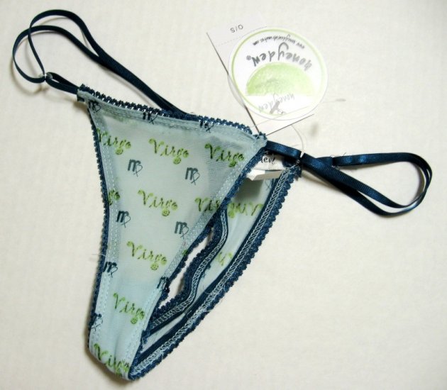 A0569 Honeydew Mesh Adjustable Thong 305H BLUE VIRGO FREE SIZE