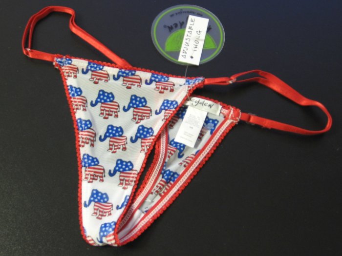 A0569 Honeydew Mesh Adjustable Thong 305 FLAG ELEPHANT FREE SIZE