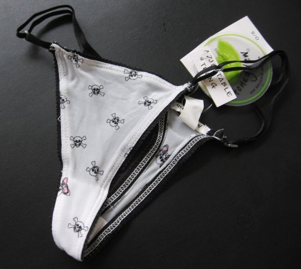 A0569 Honeydew Mesh Adjustable Thong 305S WHITE SKELETON FREE SIZE