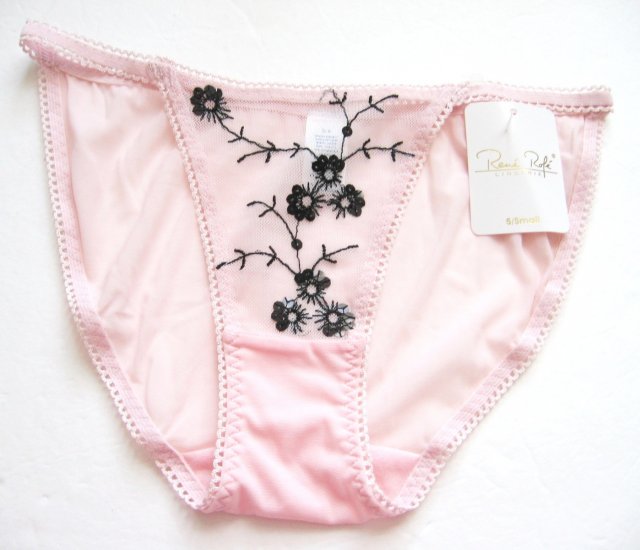 X0154 RENE ROFE SEQUENCE PLUM FLOWER SHEER MESH BIKINI SIZE LARGE