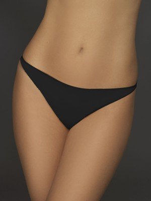 A0264 Le Mystere MICROFIBER LOW RIDE THONG 8355 BLACK, SIZE MEDIUM