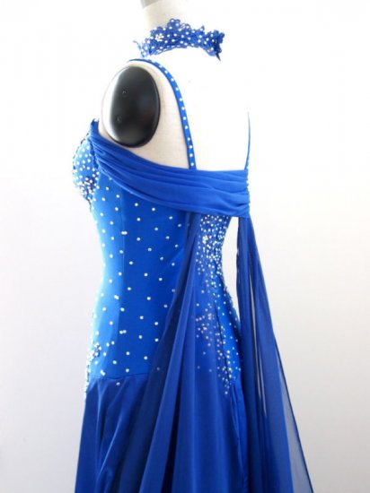 SD005 RUCHE Royal Blue Forget-Me-Not Standard Dress S/M