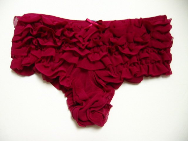 X0071 AERIE SOLID PLUM SOFT SHEER MESH RUMBA BOYSHORT, SIZE EXTRA SMALL