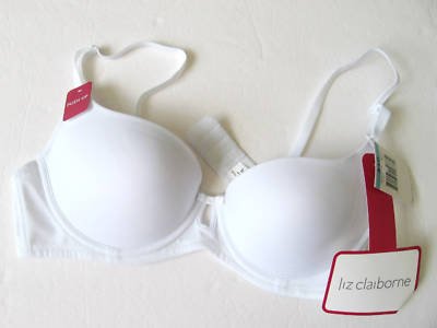 A181C Liz Claiborne Demi Contour Supprt Bra 7333 WHITE 38B