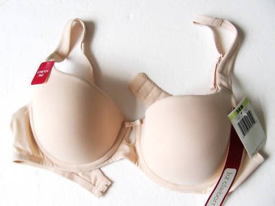 A181P Liz Claiborne Stretch Demi Push-Up UW Bra 7733 NUDE 36A