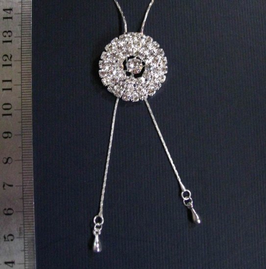 Sparkling Round Slip Necklace,32"