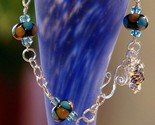Handmade sterling silver wire wrapped lampwork bracelet