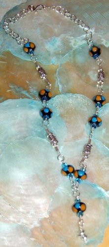 Sterling silver wire wrapped lampwork necklace