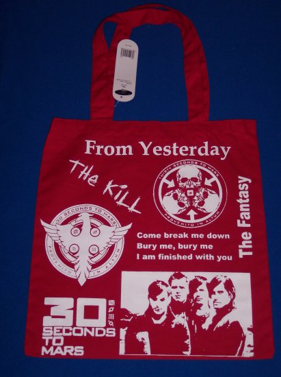 DIY 30 Seconds To Mars Canvas Tote - Jared Leto - EMO