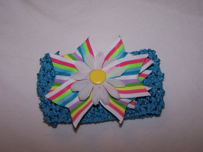 Multi-Colored Stripe Bow