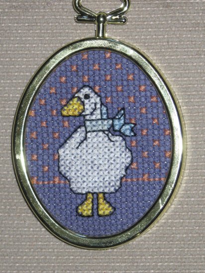 'Country Goose' Completed- Framed-Mini XStitch