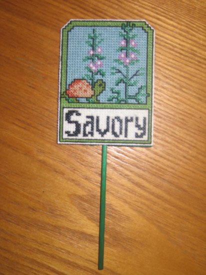 'SAVORY' Plant Poke-Plastic Canvas-Completed XStitch