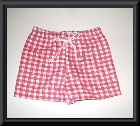 New Doll Clothing - Red and White Check Summer Shorts for American Girl Doll