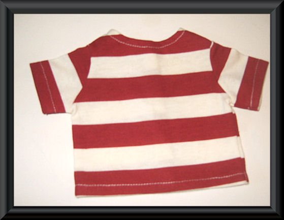 New Doll Clothing - Red and White Stripe Tee for American Girl Doll