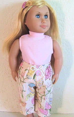 New Doll Clothing - Pink Butterfly Capri Set fits American Girl Doll