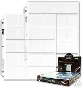 10 High Quality BCW 20-Pocket Pages for 2x2 Coin Holder