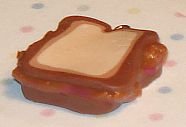 Peanut butter and jelly sandwich clay charm