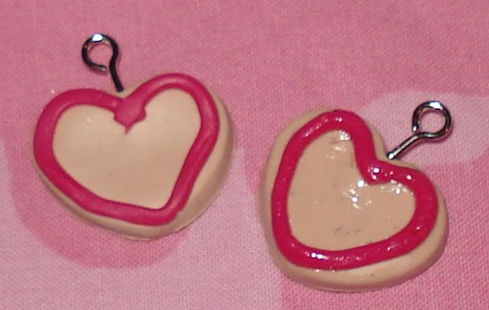 Heart shaped iced cookie clay earrings
