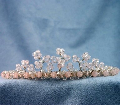 Chrissy Tiara by Elizabeth Claire in Rose Quartz