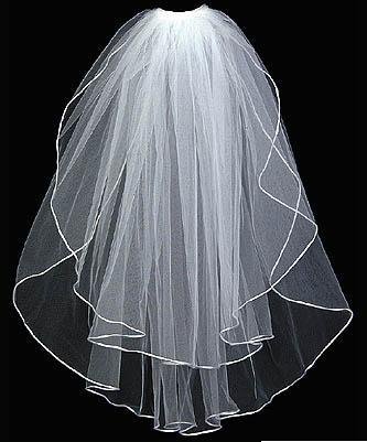 Corded Edge Waist Length 2 Tier Veil
