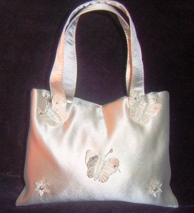 Silk Satin Bridal Purse w/ Butterflies by Erin Cole