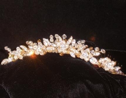 Paige Petite Crystal & Gold Tiara Comb