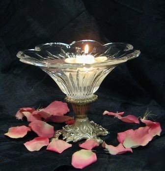 Victorian Silver & Crystal Pedestal Bowl