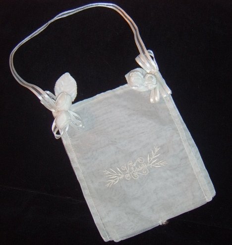 Sheer Embroidered "Kisses" Mini Bridal Purse