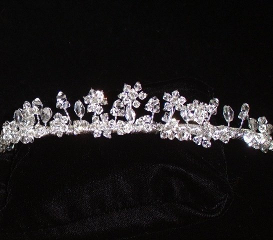 Floating Flowers Swarovski Crystal Tiara in custom colors