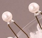 Set of 6 6mm White Pearl Hairpins
