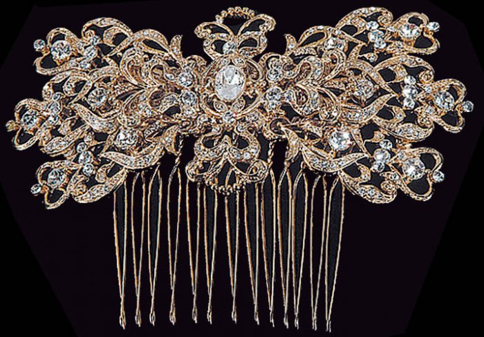 Large Scroll Convertible Comb - Brooch by AA Bridal
