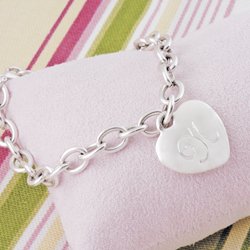 Personalized Heavy Weight Heart Charm Bracelet