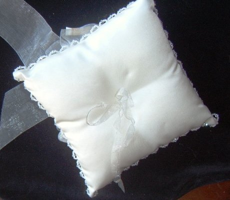 Jennifer Leigh Silk Ringbearer Pillow w/ Beaded Crystal Edge