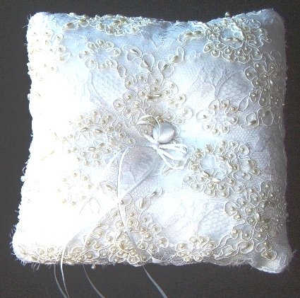 Bella Bridal Beaded Lace Ringbearer Pillow