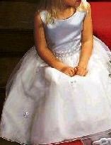 Sarah Louise Periwinkle Blue & White Organza Special Occassion Dress