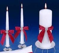Splendid Unity Candle Set with Brooch in Red Allure and 46 more colors