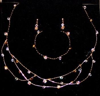 Thea handcrafted wire & Crystal Jewelry Set by Elizabeth Claire,