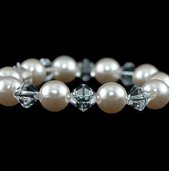 Simplicity Crystal & Pearl Bracelet in your choice of over 30 colors