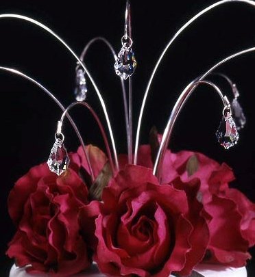 Set of 3 Aurora Borealis Cake Jewelry Teardrops on Silver or Gold Wire