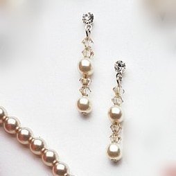 Graceful Lily Drop Earring in Crystal and Pearl