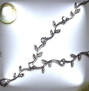 Perfect Pear Vined Necklace of Cubic Zirconia & Rhodium