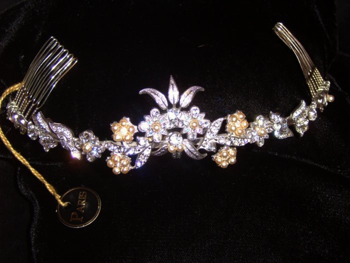 Matador's Wife by Debra Moreland for Paris in Rhodium, Pearls & Crystals