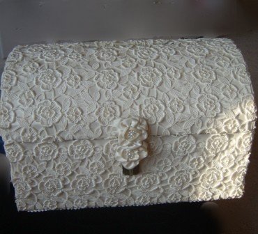 Venise Lace Candelite Card Holder/ Keepsake Trunk
