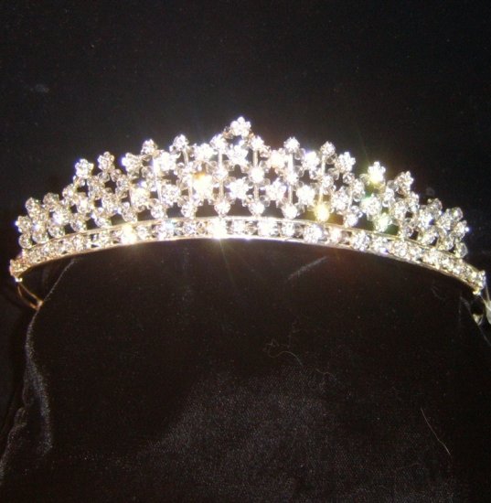 Crystal's Woven Flowers Tiara in Silver