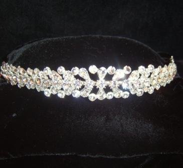 Crystal Burst Tiara Band with brilliant and pear crystal