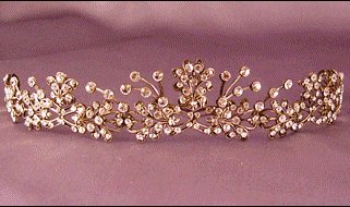 Large Butterfly Tiara by Thomas Knoell in antique Silver & Clear Crystal